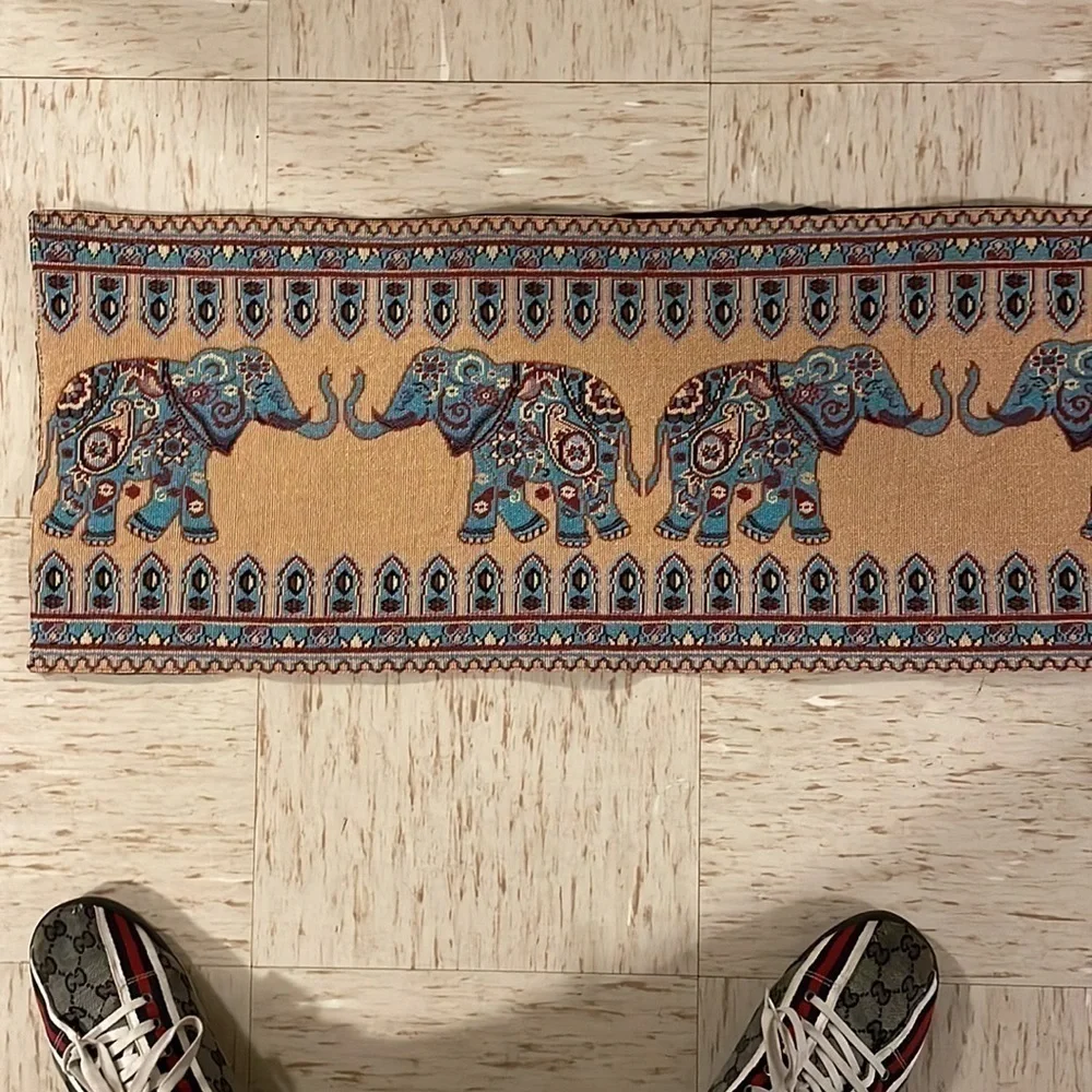 Ethnic Elephant Decorative Trunk Up Table Runner